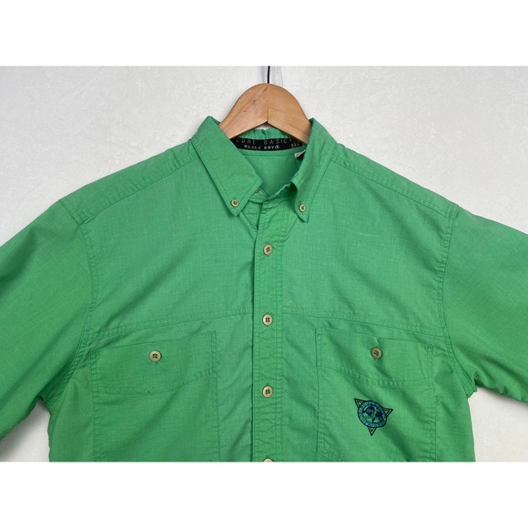 Vintage Bugle Boy  Spirit‎ of Wilderness Green Button up shirt size Medium - Picture 4 of 5